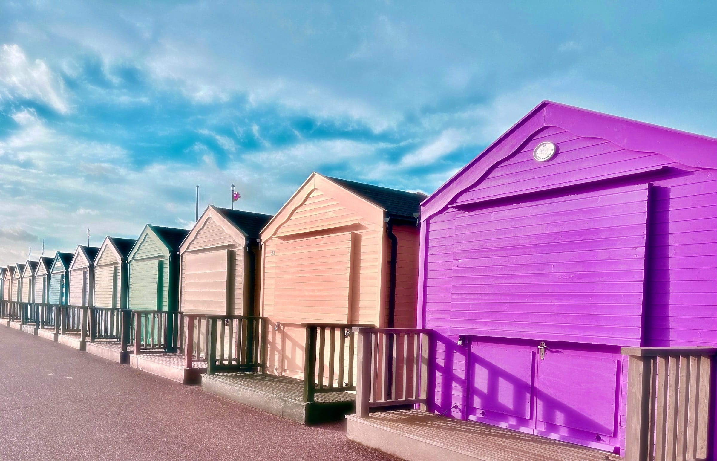 hero image of colorful beach huts